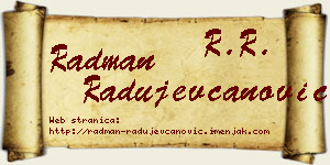 Radman Radujevčanović vizit kartica